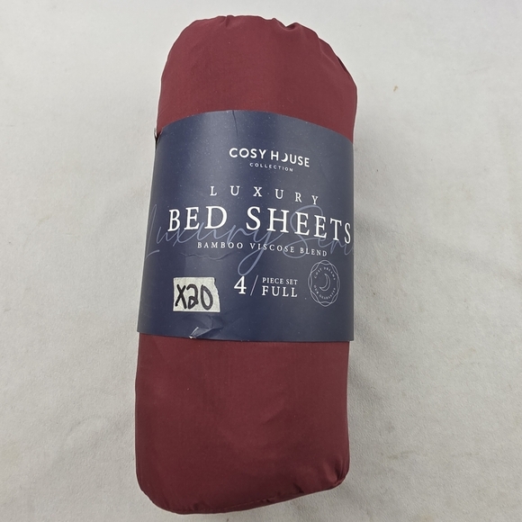 NWT Cosy House Collection Luxury Bamboo Blend Bed Sheets 4pc Full Set - Picture 4 of 4